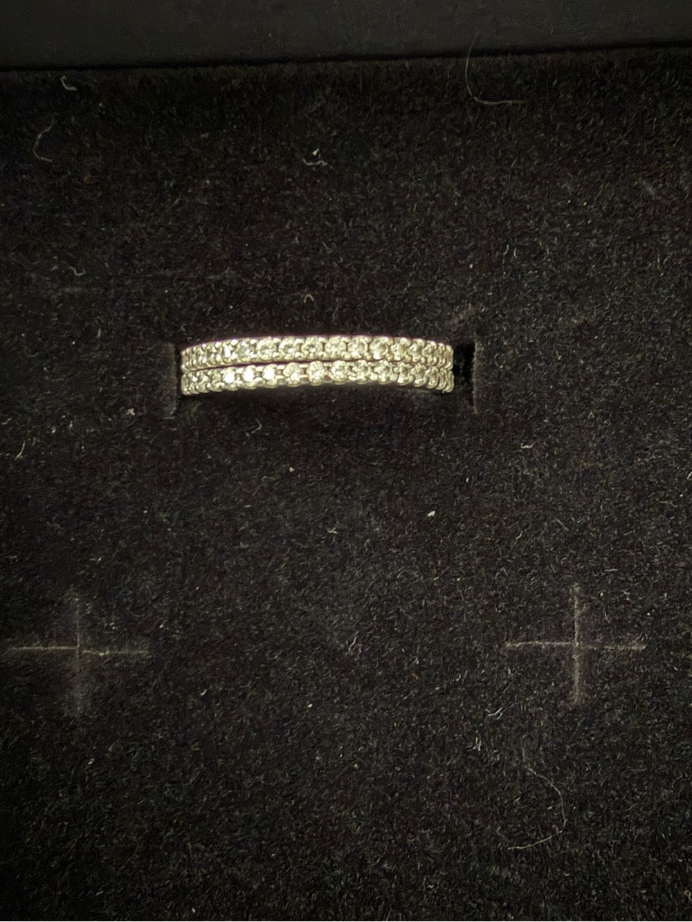 2 QVC Silver-Tone Diamonique Eternity Bands - size 8